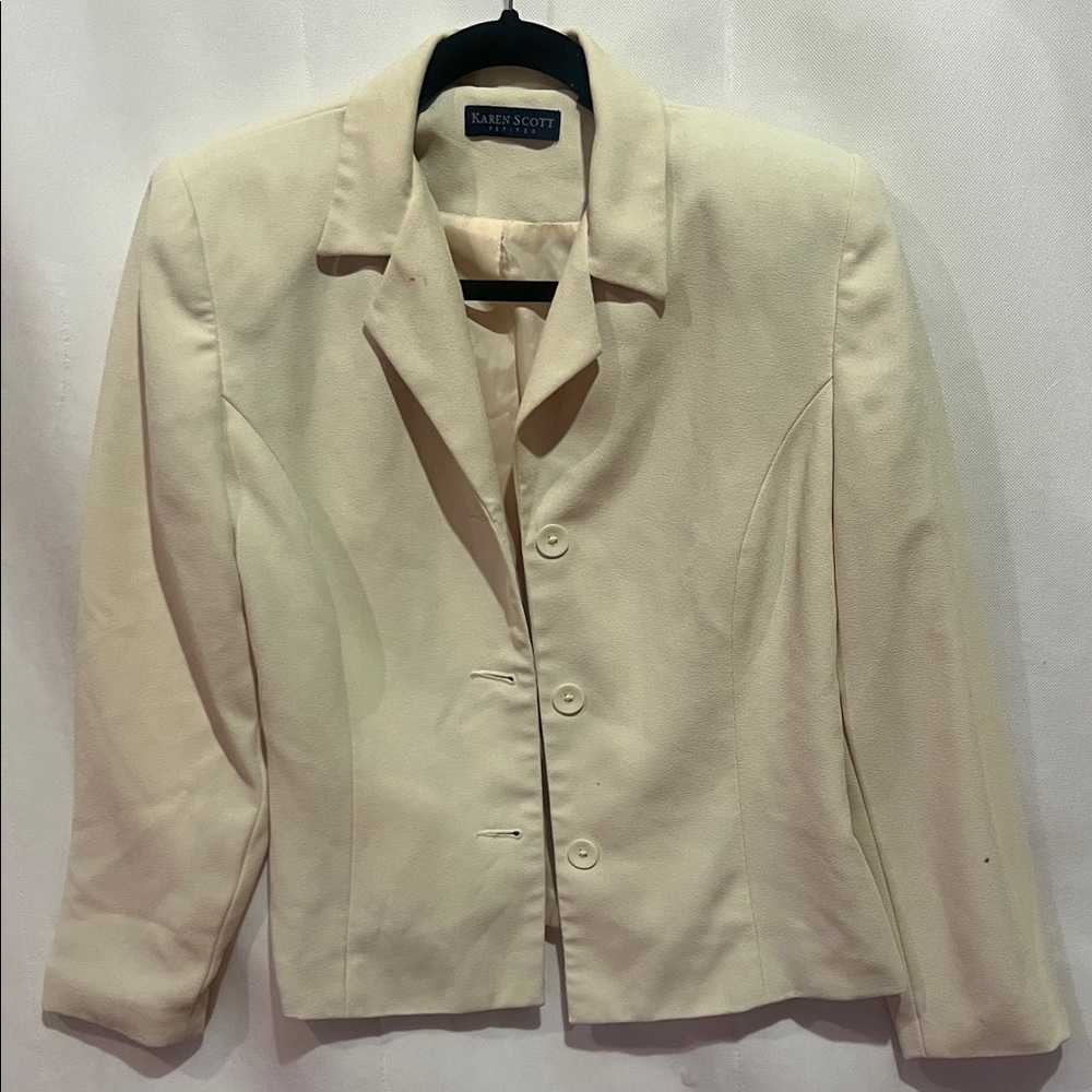 Karen Scott Women's Cream Blazer